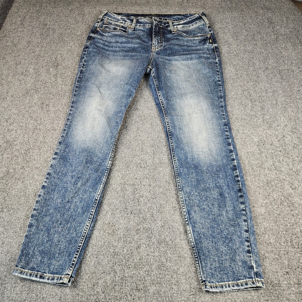 Silver Jeans Co Suki Skinny Jeans Womens 34x29 Medium‎ Wash Stretch L93136EDK358